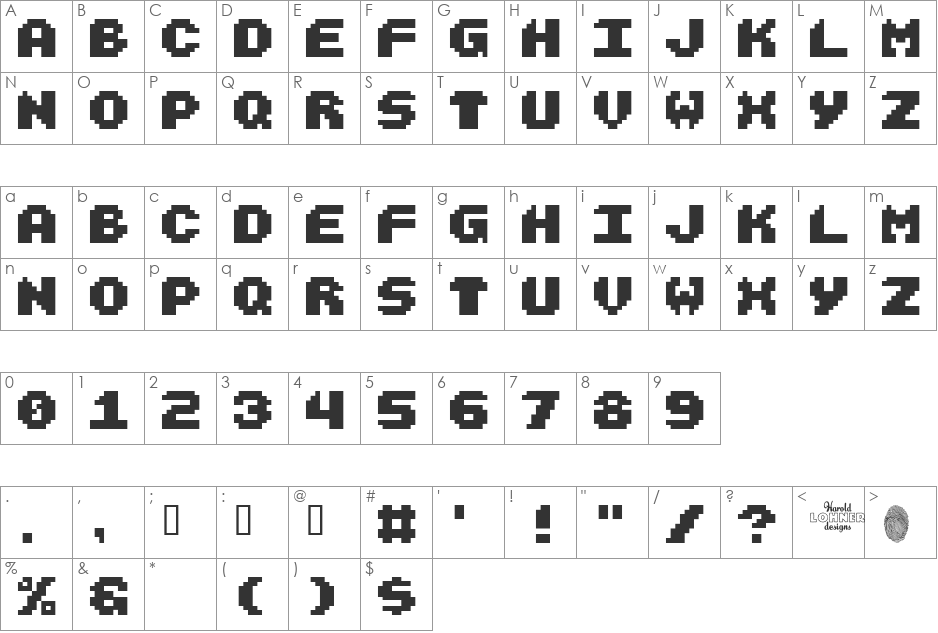 Vasarely font character map preview