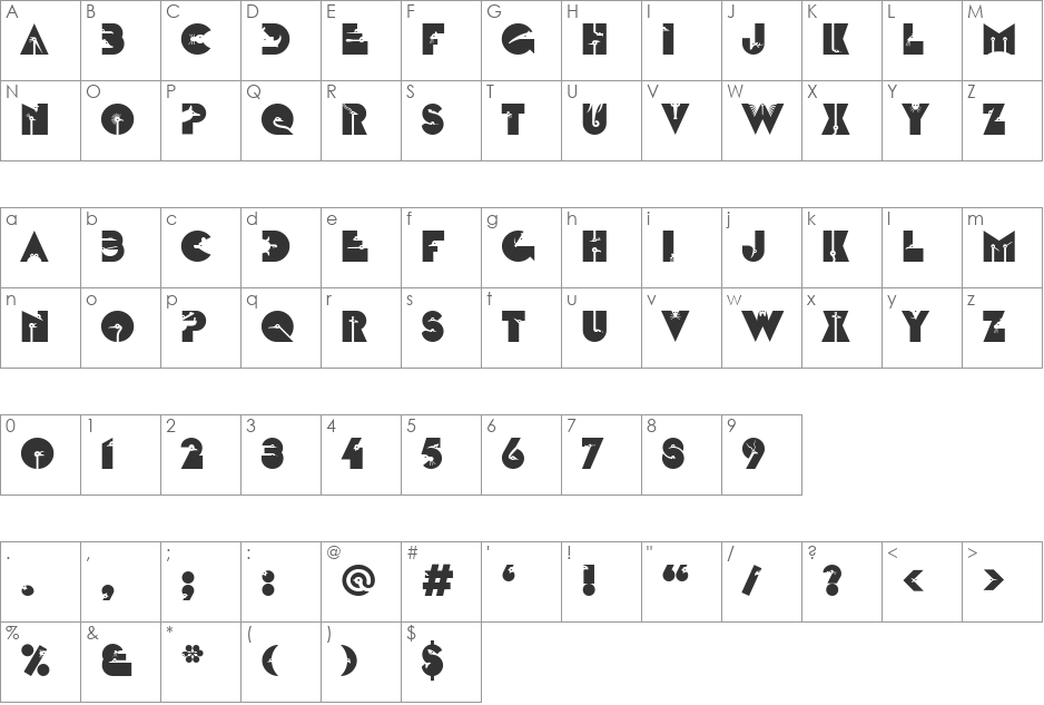 VA_KO_VO font character map preview