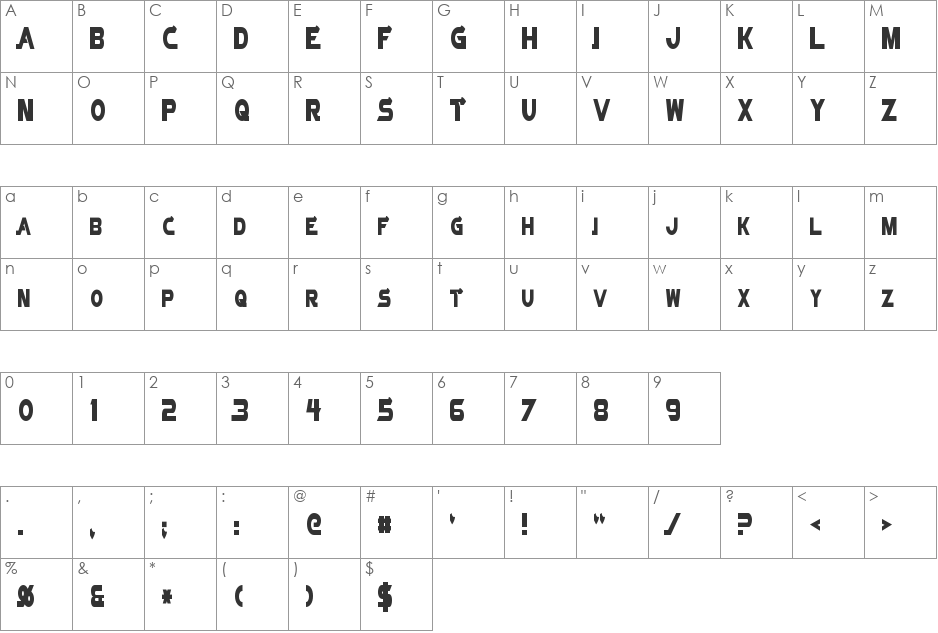 Vector Sigma font character map preview