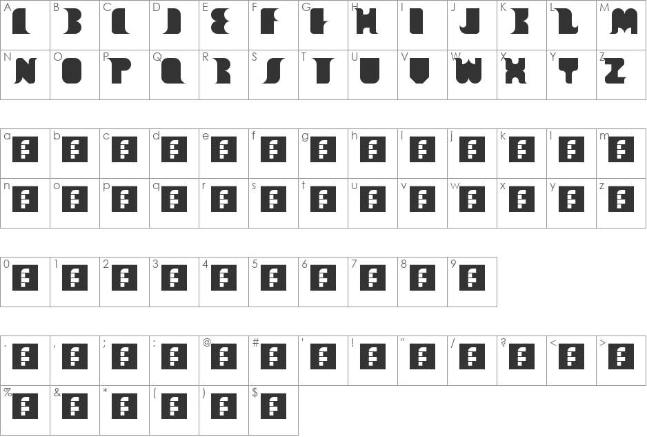 Veer font character map preview