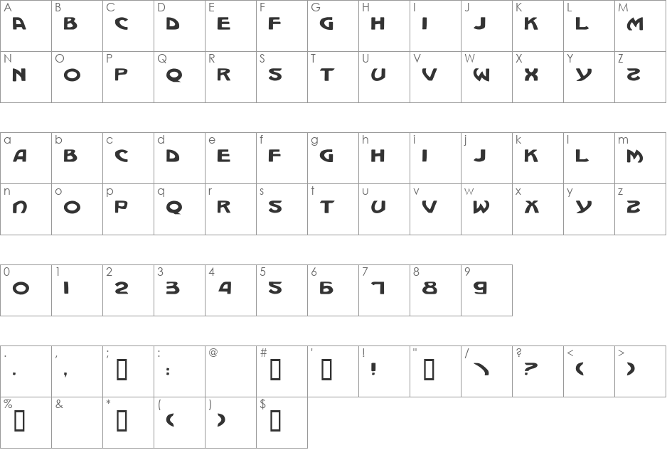 velli font character map preview
