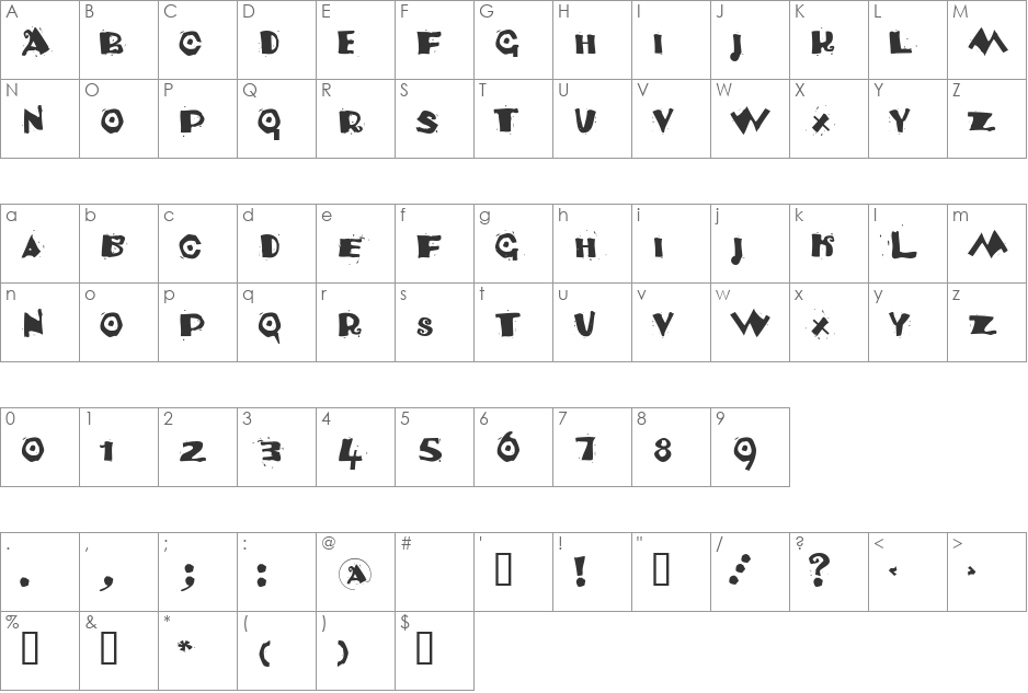 Venezia font character map preview