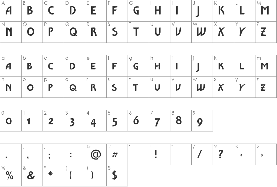 Ventoux Plain SmallCaps font character map preview