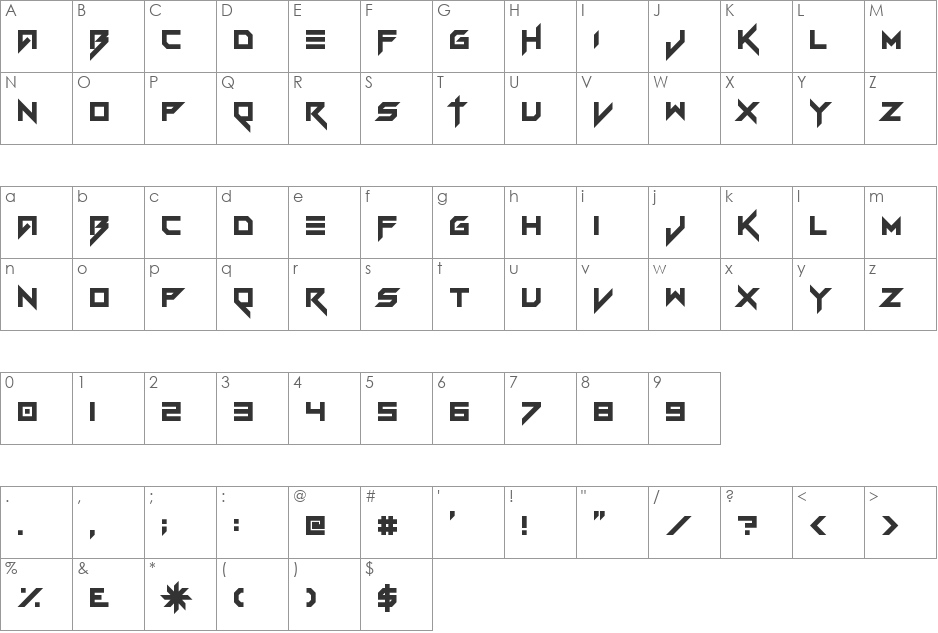 Vermin Vibes font character map preview