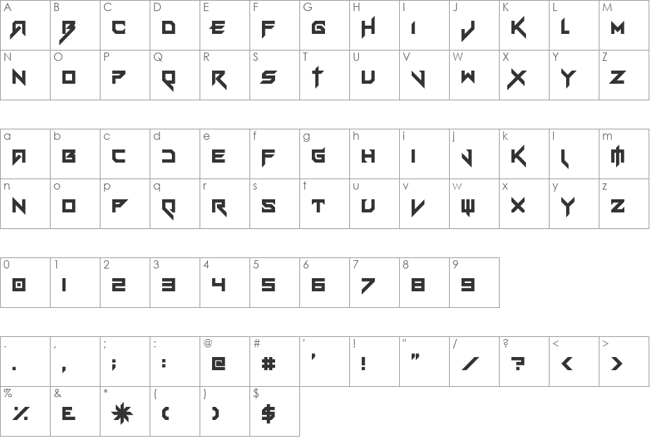 Vermin Vibes eX font character map preview