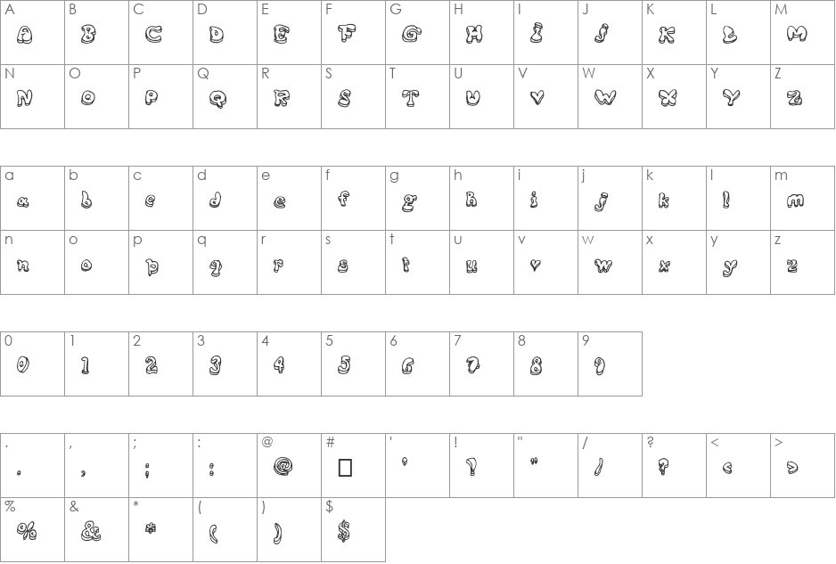 BIG font character map preview