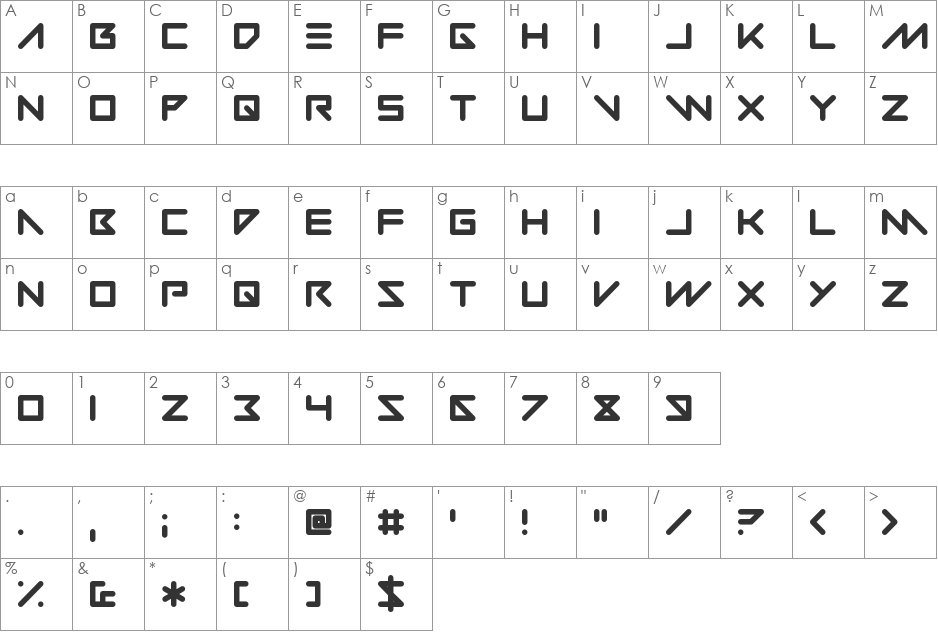 Vermin Vision font character map preview
