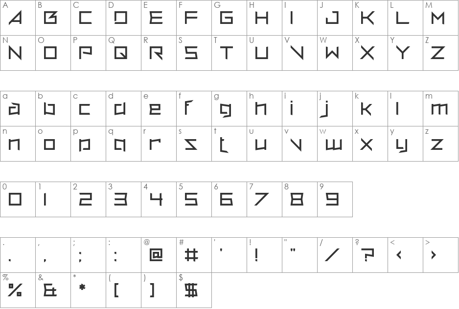 Vermin Vore font character map preview
