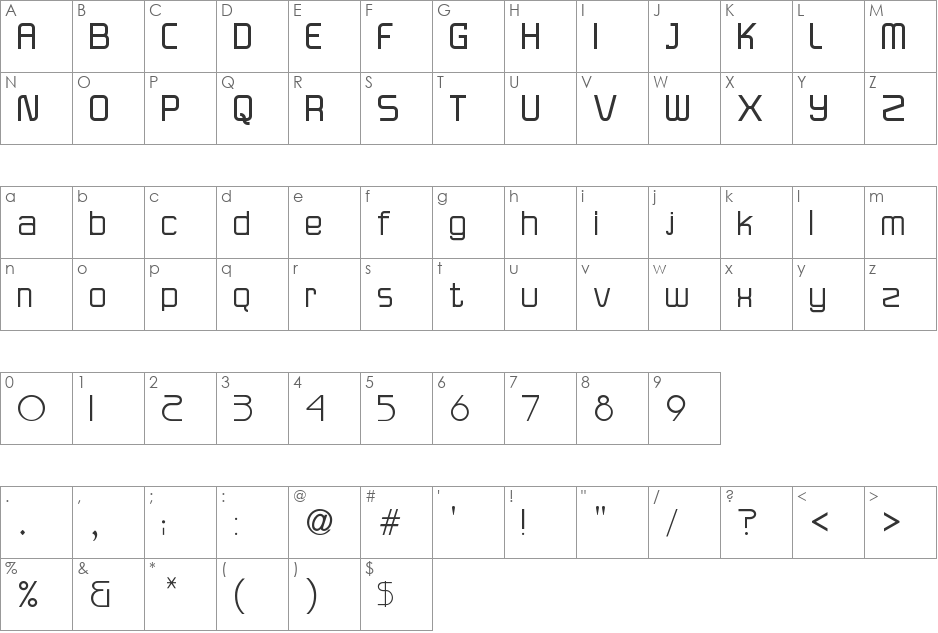 Versaniah_Bold font character map preview