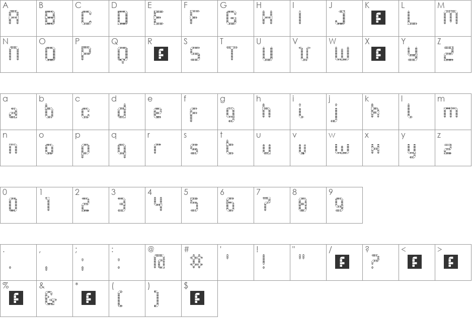 Vertebrae (WIP) font character map preview