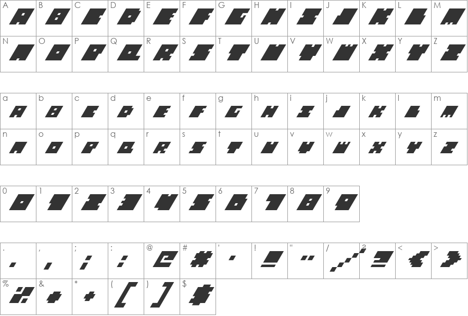 Big Bad Blocks font character map preview