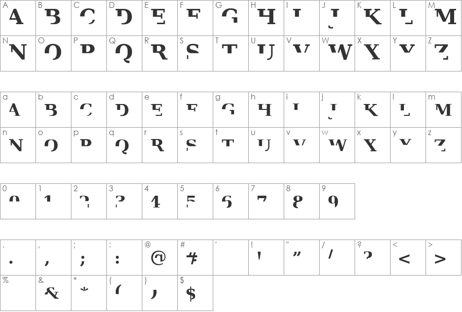 Veru Serif font character map preview
