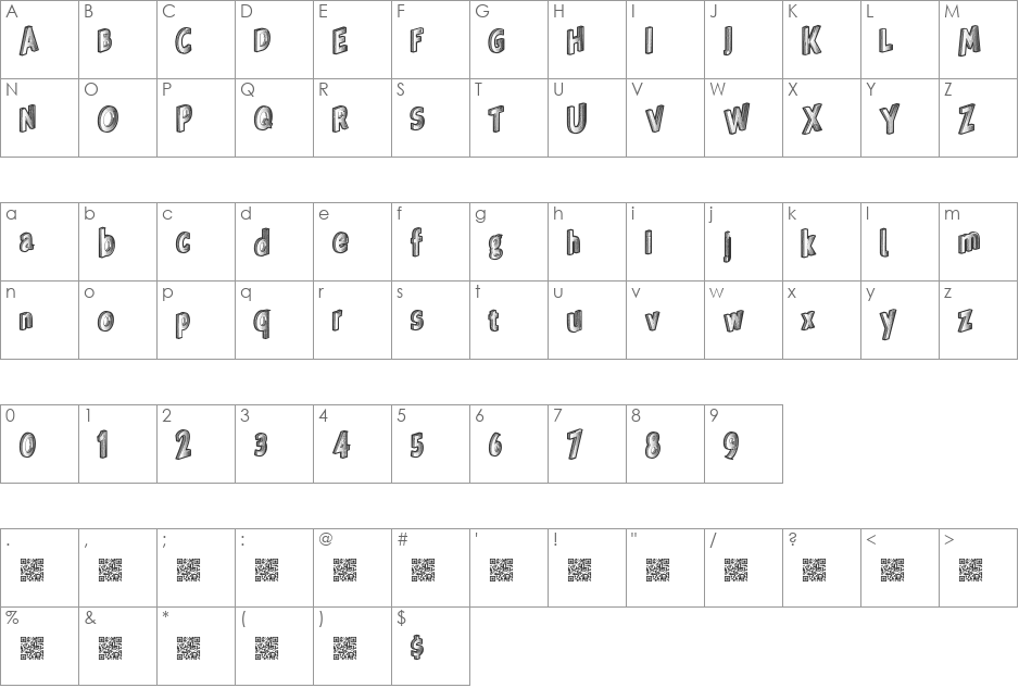 VeryRich font character map preview