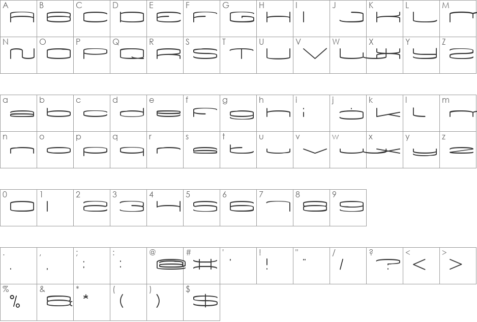 VICE VERSA font character map preview