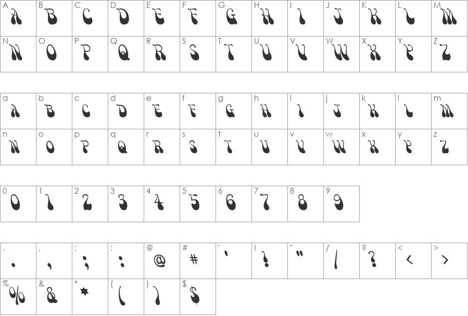 Victor Moscoso font character map preview