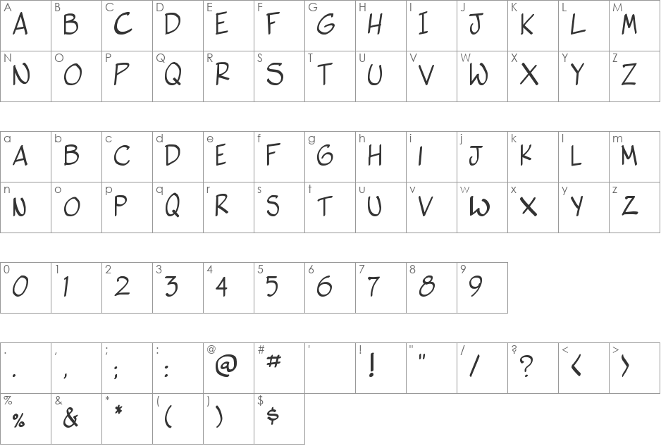 Vigilante Sidekick font character map preview