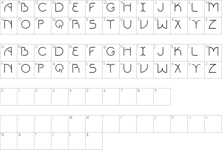VIGOR font character map preview