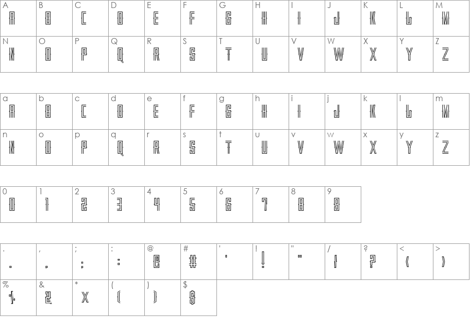 VILLAJUAREZ SON DISPLAY font character map preview