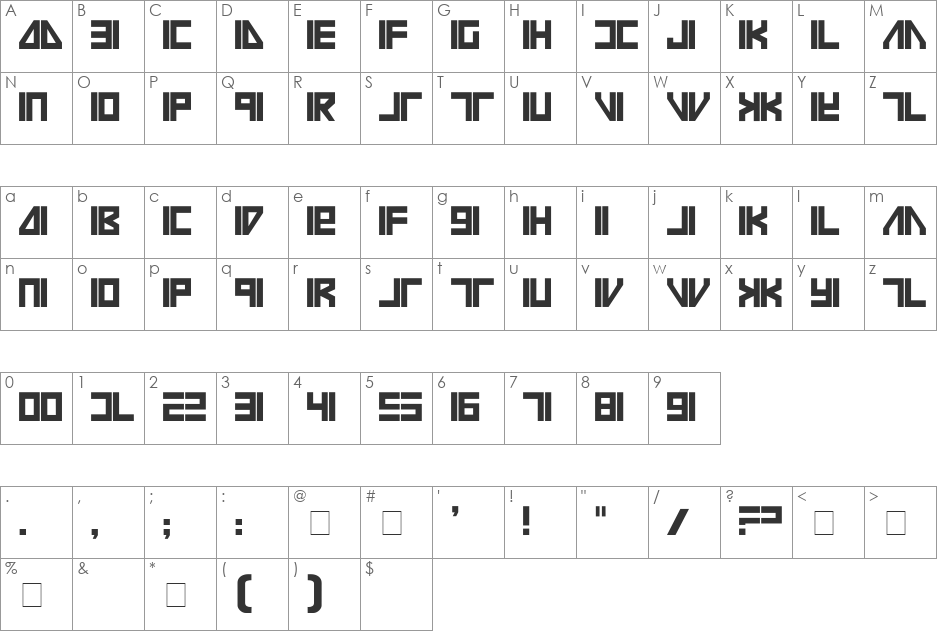 Vilmos Magyar font character map preview