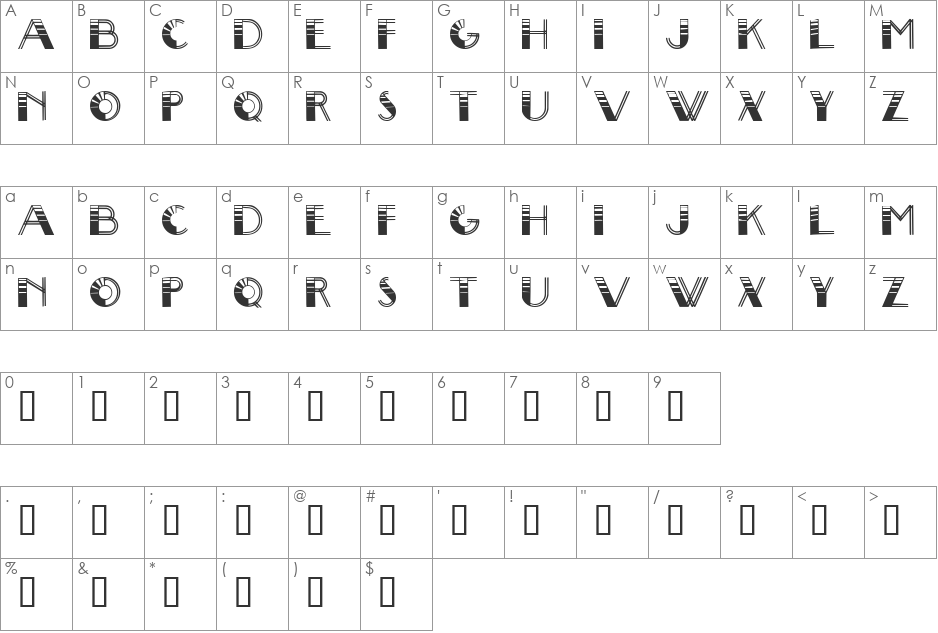 Big Lou font character map preview