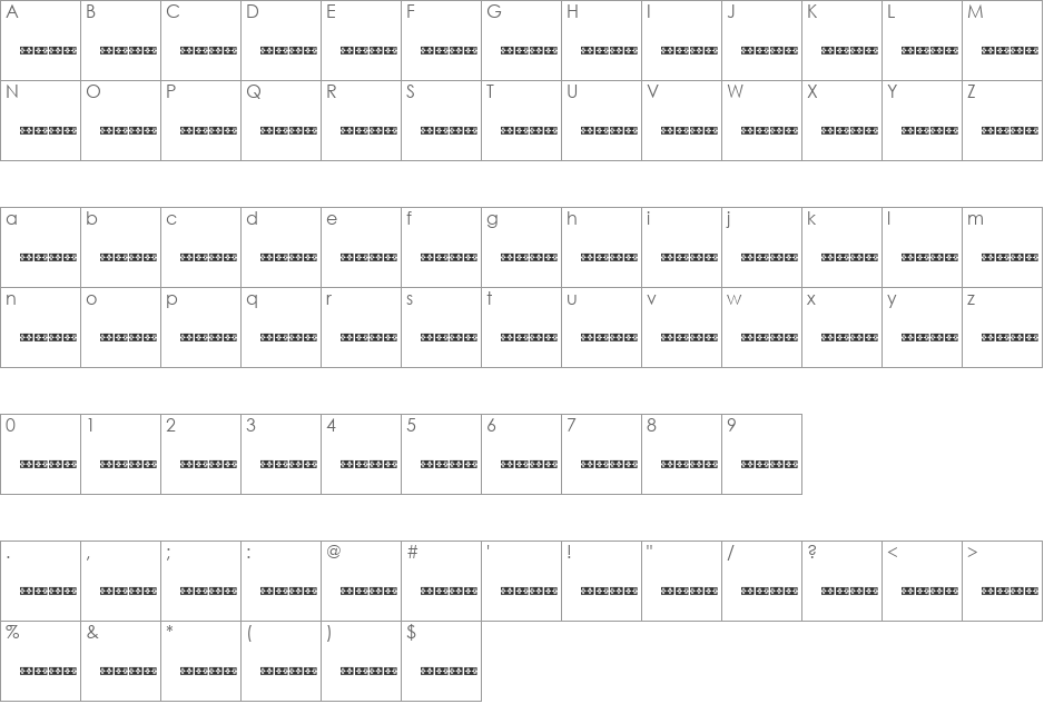 Vintage Borders_022 font character map preview