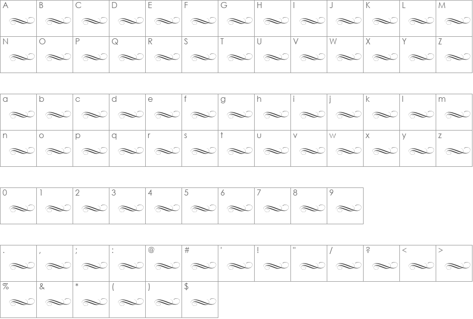 Vintage Elements_017 font character map preview