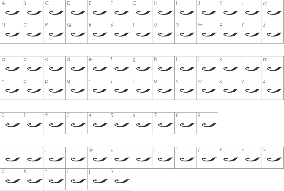 Vintage Elements_024 font character map preview