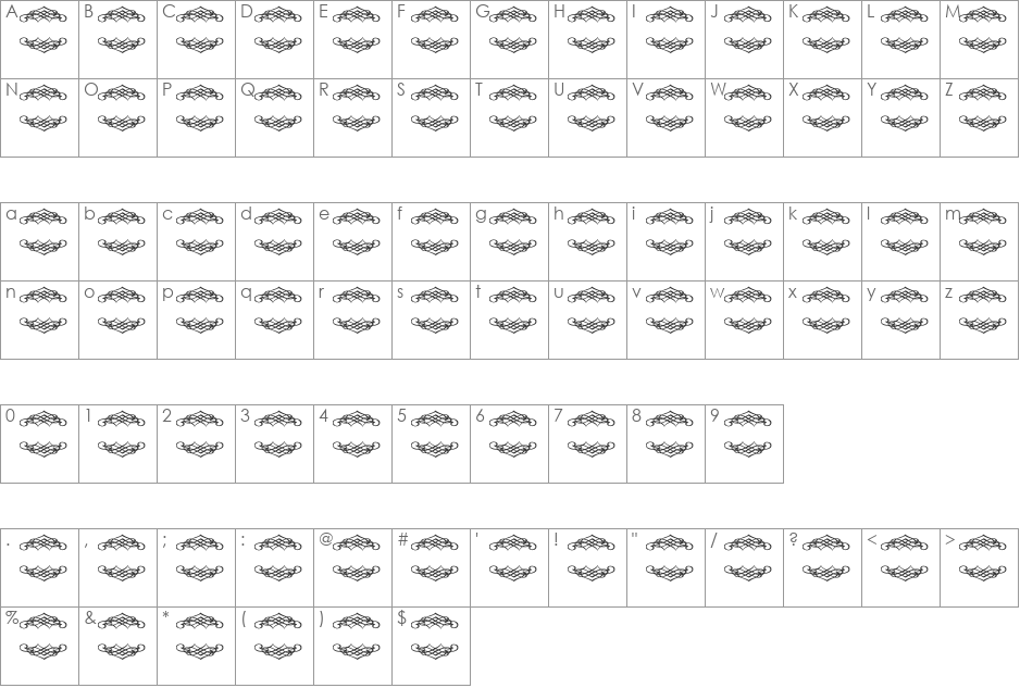Vintage Elements_04 font character map preview