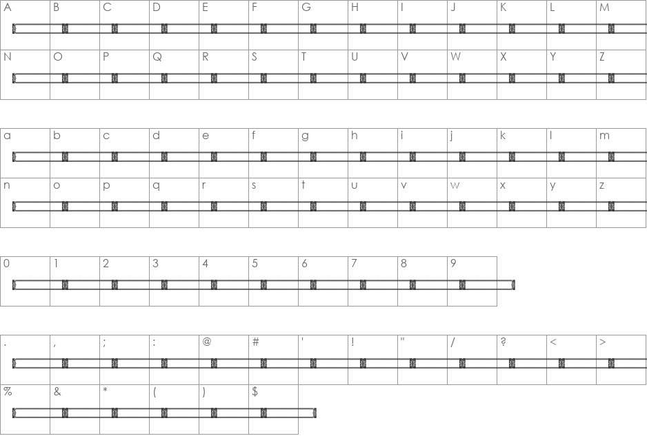 Vintage Panels_010 font character map preview