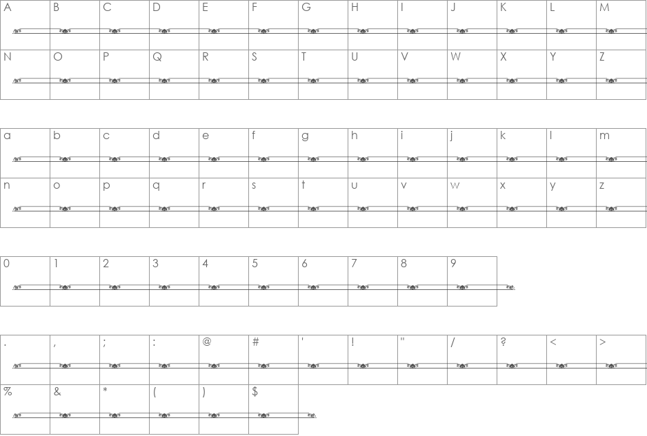 Vintage Panels_011 font character map preview
