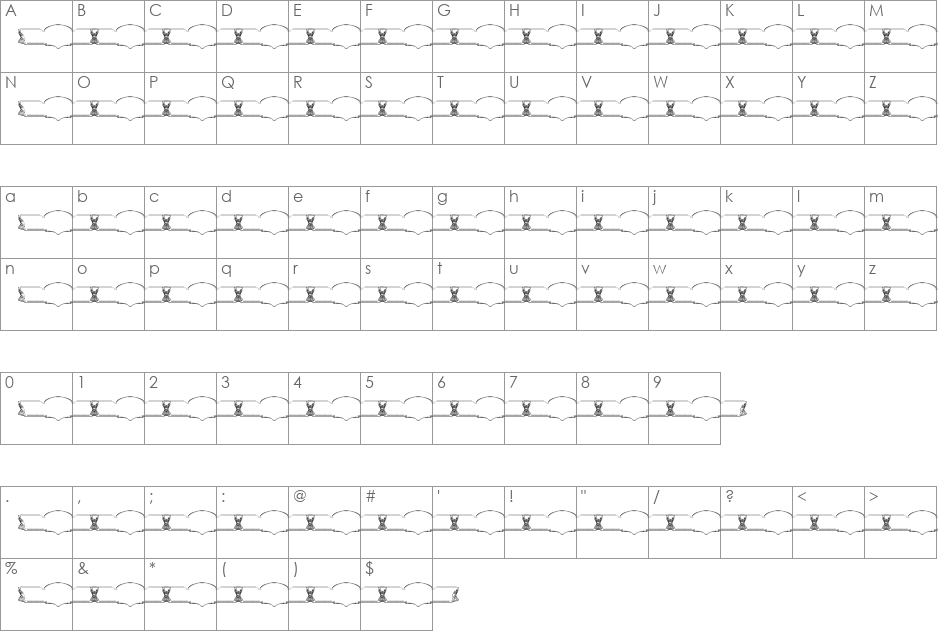 Vintage Panels_019 font character map preview