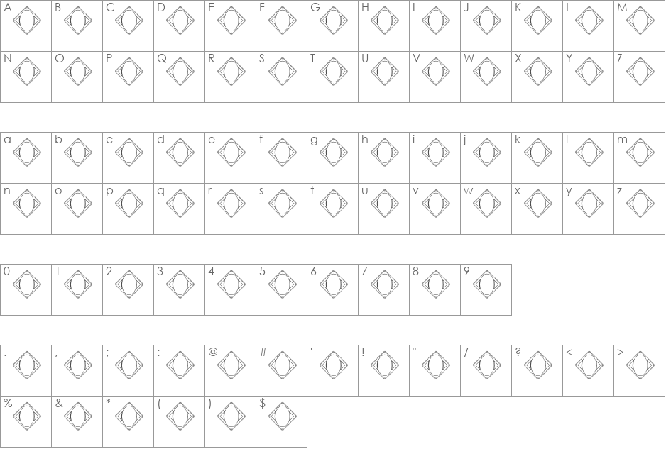 Vintage Panels_02 font character map preview
