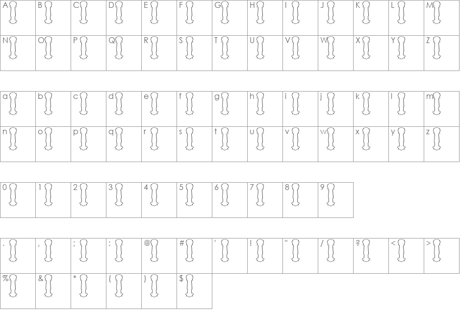 Vintage Panels_023 font character map preview