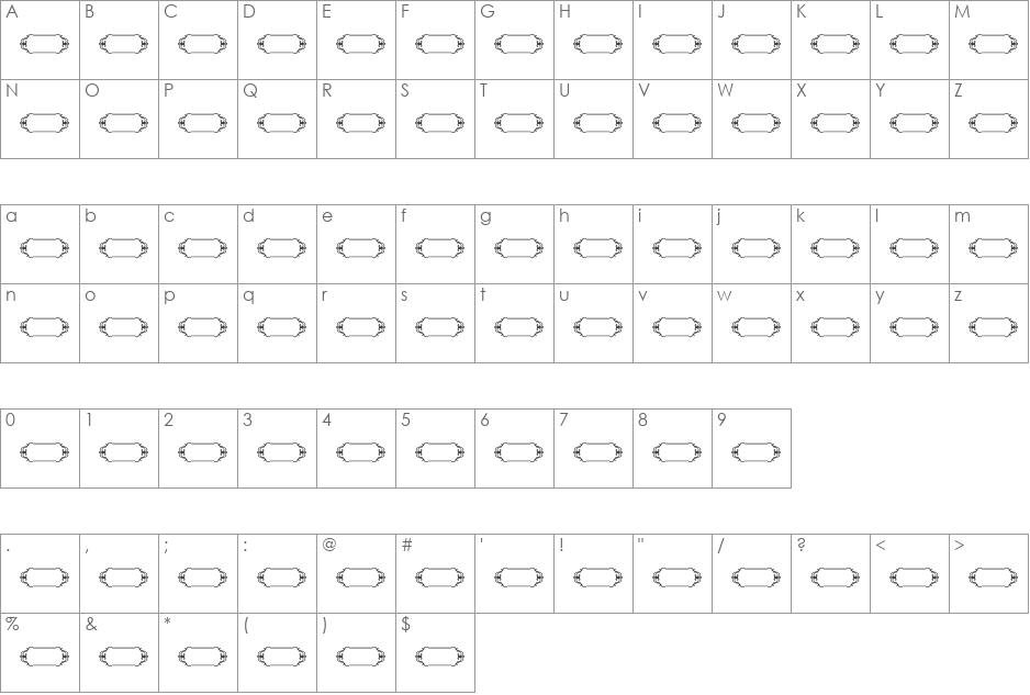 Vintage Panels_05 font character map preview