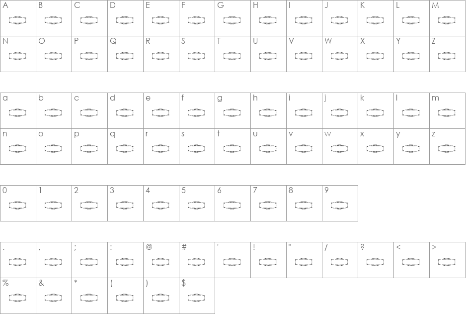 Vintage Panels_06 font character map preview
