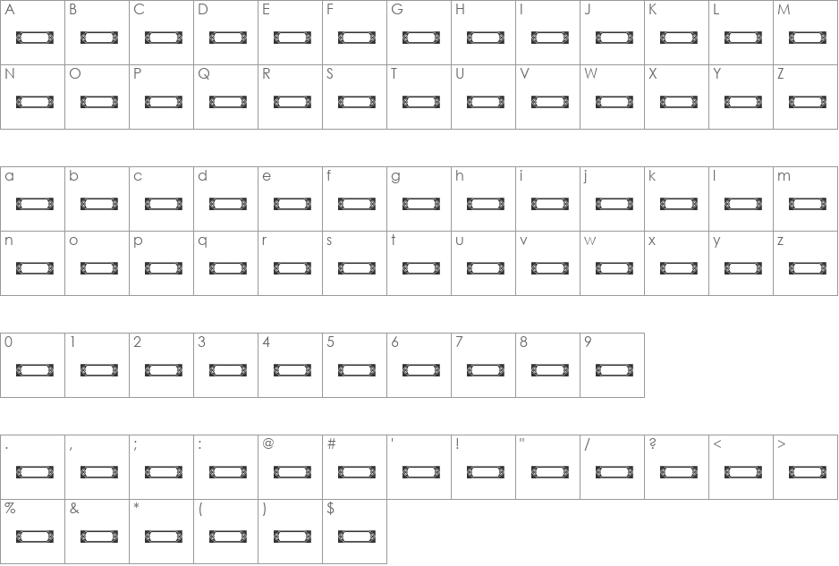 Vintage Panels_07 font character map preview