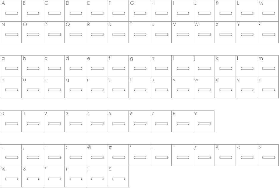 Vintage Panels_09 font character map preview