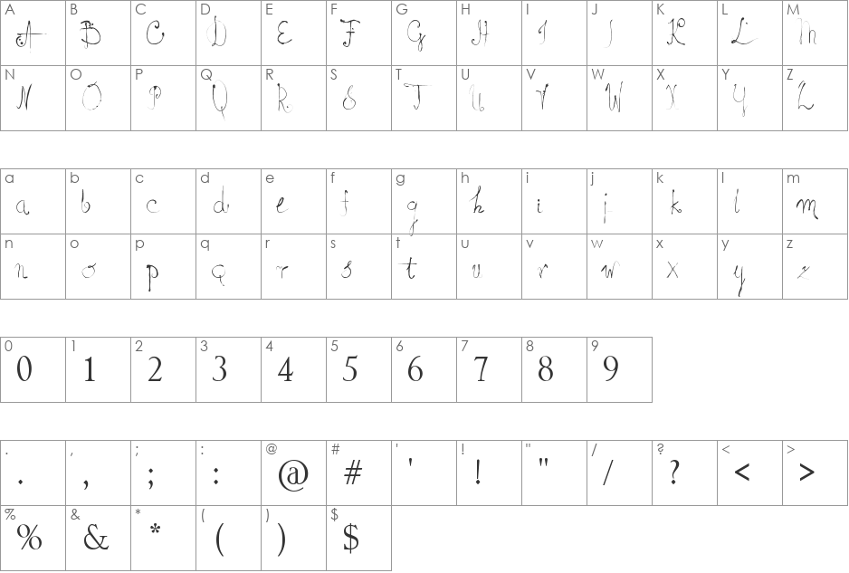 vintage_MartavanEck font character map preview