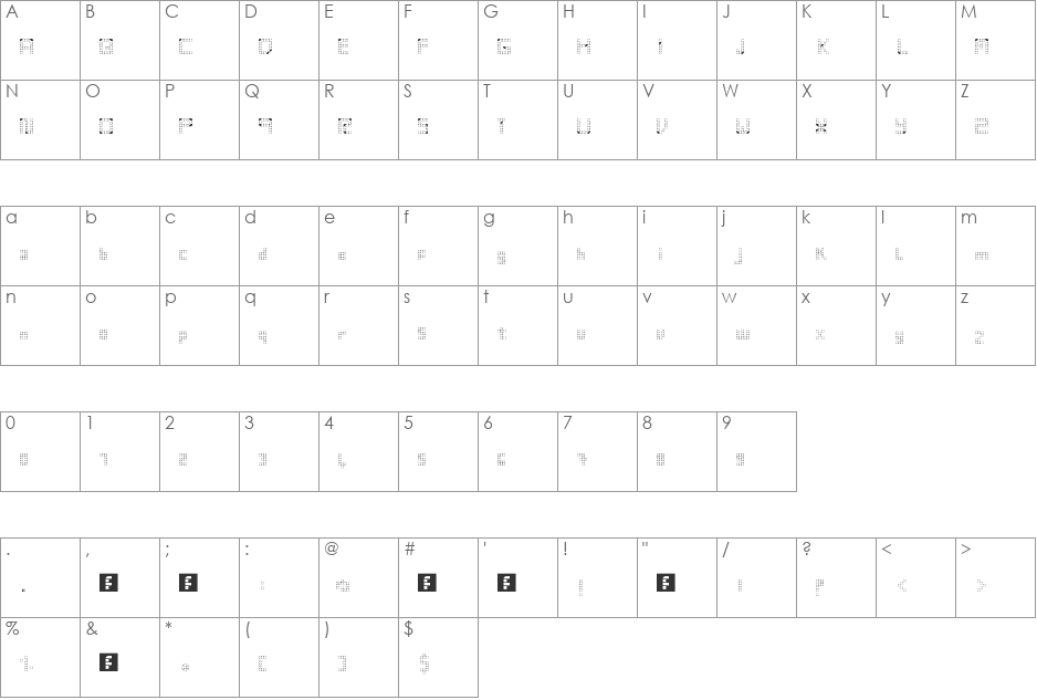 vintsis font character map preview