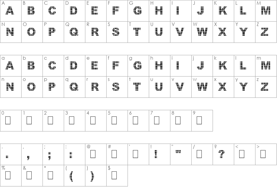Vinyl Tile - DGL font character map preview