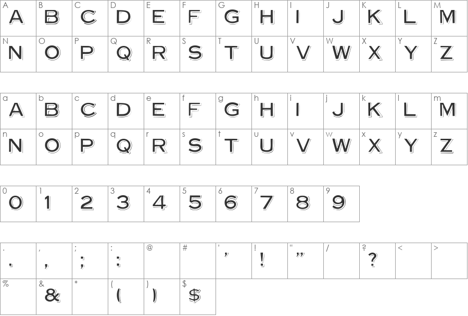 VinylCapsHeavy font character map preview