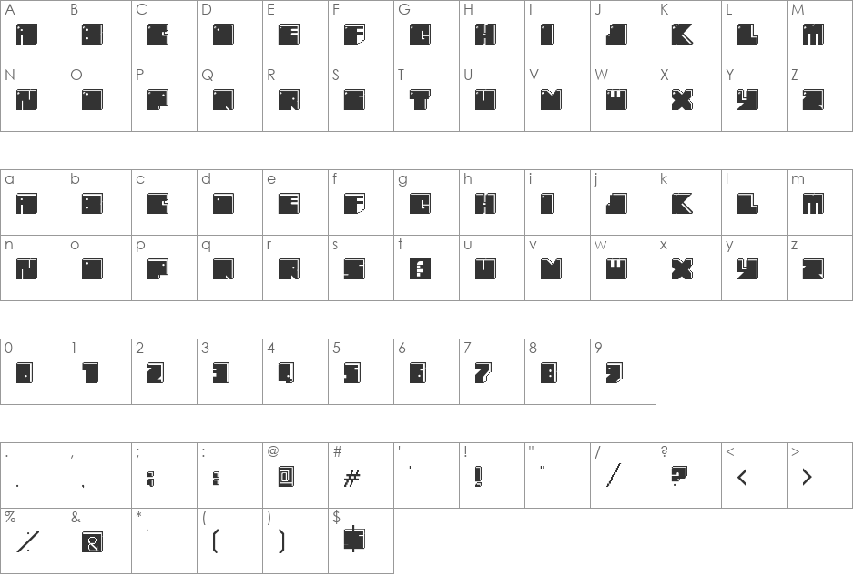 Big Wooden Blocks font character map preview