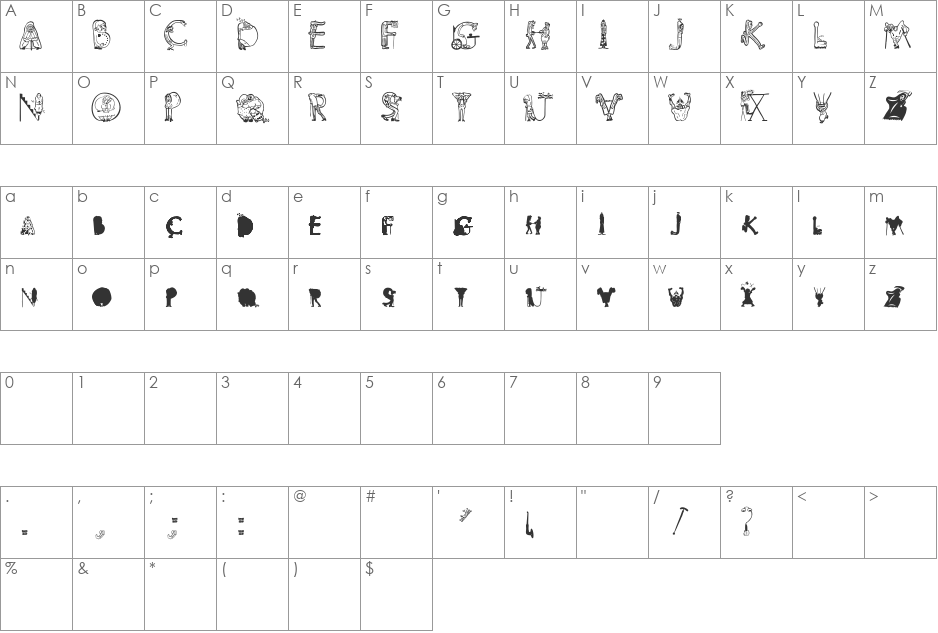 viok font character map preview