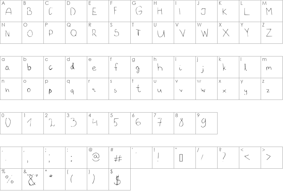 VipZona font character map preview