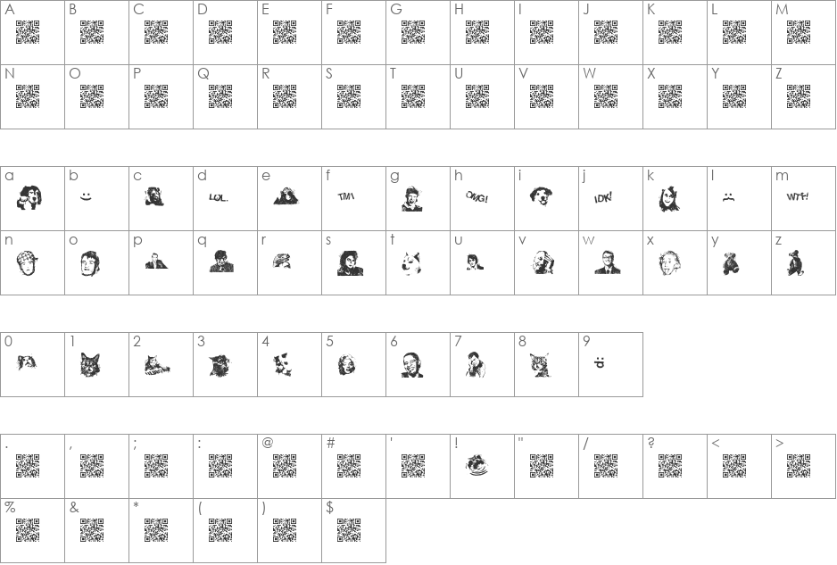 viralfun font character map preview