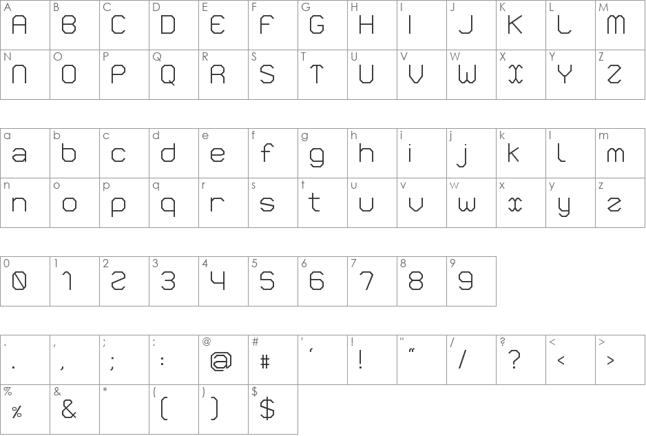 VLOBJ font character map preview