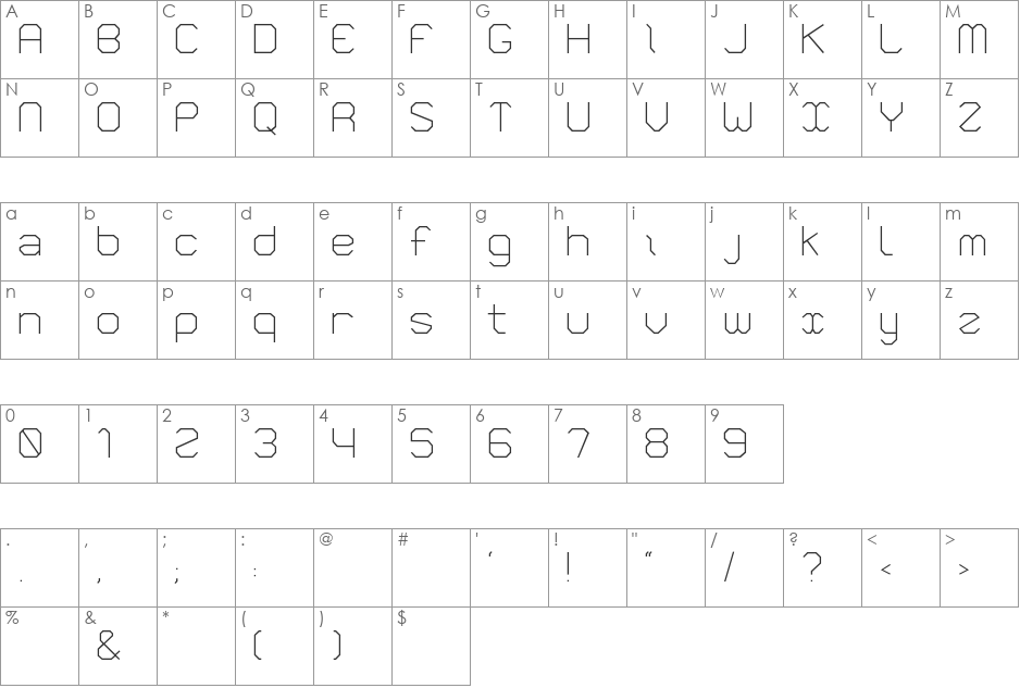 VLOBJ font character map preview