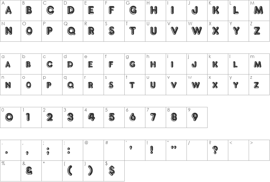 VNI-Fato font character map preview