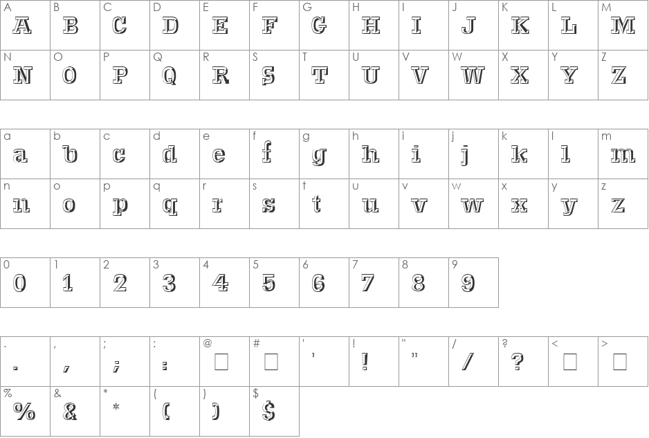Voel Beat MN font character map preview