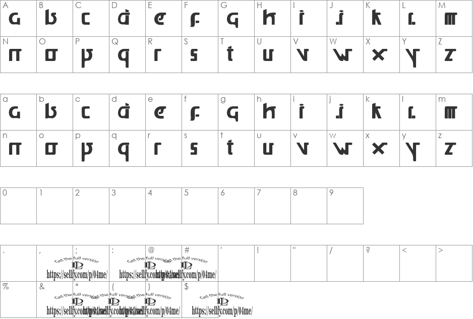 voltus ( free Version ) font character map preview
